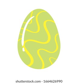 cute egg easter decorated waves lines vector illustration design