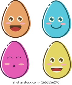 cute egg emoticion vector illustration 