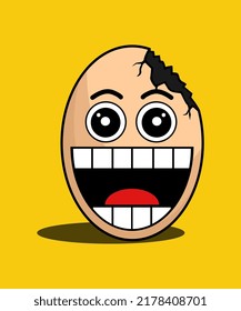 cute egg emoticon character design