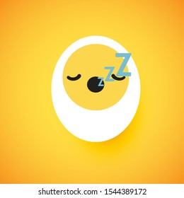 Cute egg emoticon face, vector illustration