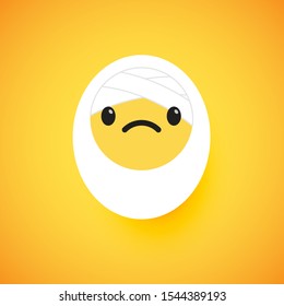Cute egg emoticon face, vector illustration