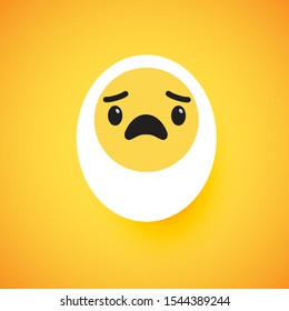 Cute egg emoticon face, vector illustration