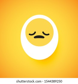 Cute egg emoticon face, vector illustration