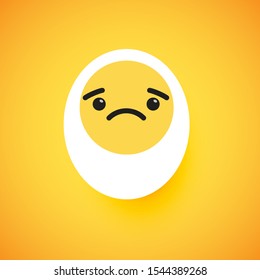 Cute egg emoticon face, vector illustration