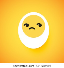 Cute egg emoticon face, vector illustration
