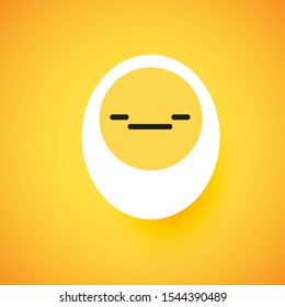Cute egg emoticon face, vector illustration