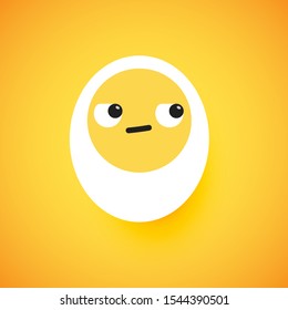 Cute egg emoticon face, vector illustration