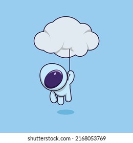 Cute Egg Head Robot. Vector illustration of cute egg head cartoon character icon with cloud. perfect for stickers. match emoticons and others