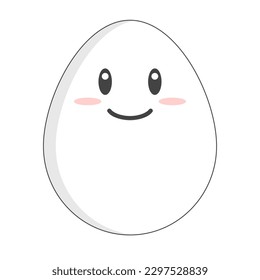 Cute egg icon. Egg character. Vector.