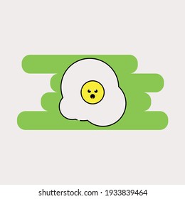 Ei-Illustration, wütende Gesichtssymbol. Lebensmittel Vektorsymbol modern und einfach flach für Grafik im trendigen Design Stil.