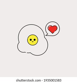 Cute egg Illustration with heart icon. food vector icon. modern and simple flat symbol for graphic in trendy flat design style.