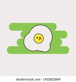 Cute egg Illustration, kiss face icon. food vector icon modern and simple flat symbol for graphic in trendy flat design style.