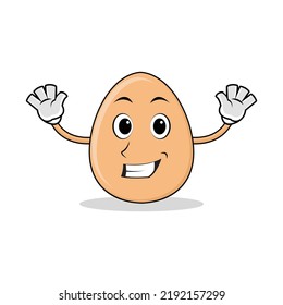 cute egg mascot cartoon vector illustration
