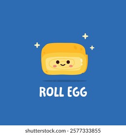 Cute egg roll logo illustration. Minimalist food icon design, suitable for shop and web.