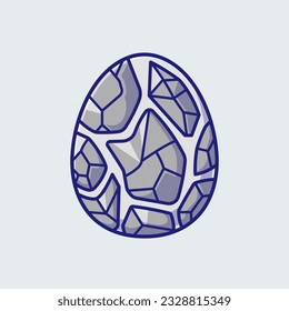 Cute Egg Stone Rock Element Cartoon Vector Icon Illustration. Animal Object Icon Concept Isolated Premium Vector. Flat Cartoon Style