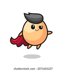 cute egg superhero character is flying , cute style design for t shirt, sticker, logo element