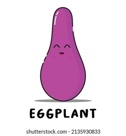 cute eggplant cartoon, cartoon character