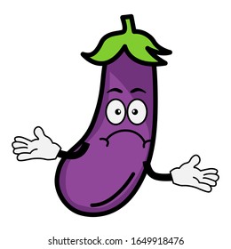 Cute eggplant character. cartoon vector illustration