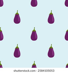 Cute eggplant fruits pattern background vector design