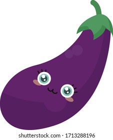 Planta de berenjena, ilustración, vector sobre fondo blanco