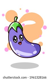 Cute eggplant vector illustration hand drawing