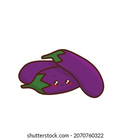 cute eggplant vegetable vector illlustration