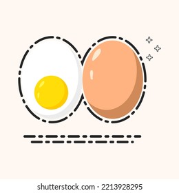 Cute eggs on isolated background. Egg icon. Healthy eating. Healthy lifestyle