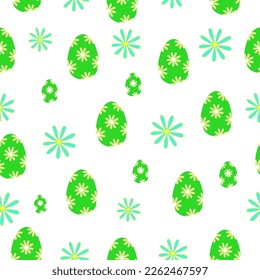 Cute eggs pattern with flowers happy easter