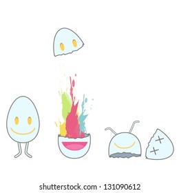 Cute eggs. Vector design.