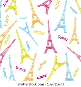 cute eiffel tower over white background. vector illustration