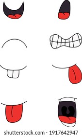 Cute Eight different drawn mouths
