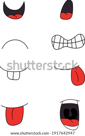 Cute Eight different drawn mouths
