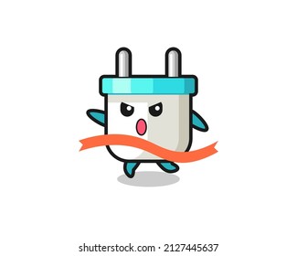 süße elektrische Plug-Illustration erreicht Oberfläche , süßes Design für T-Shirt, Aufkleber, Logo-Element