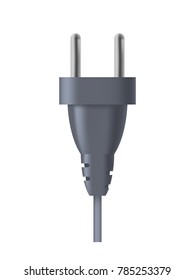 Cute Electrical Plug Icon on White Background . Isolated Vector Element