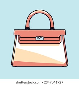 cute and elegance hand bag icon illustration 