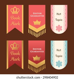 cute and elegant bookmark or promotion flag or ribbon template set