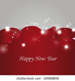 Cute and elegant card on New Year 2013