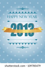 Cute and elegant card in vintage style on New Year 2013