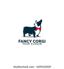 Cute Elegant Corgi Dog Logo