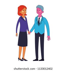 Cute and elegant couple pop colors