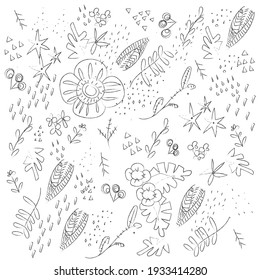 Cute, Elegant floral pattern in small hand draw flowers. Liberty style. Floral seamless background for fashion prints. Vintage print. Seamless vector texture. Spring bouquet. Black and white