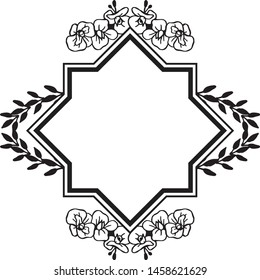 Cute and elegant flower frame, invitation card background. Vector