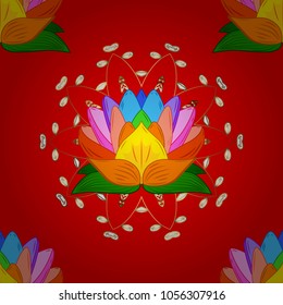 Cute elegant flowers Vector illustration. Background for poster or cover. Seamless pattern with leaves. Figure for textiles. Decorative floral elements for invitation and postcard design.