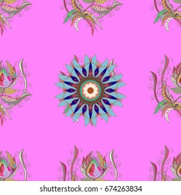 Cute elegant flowers Vector illustration. Seamless pattern with leaves. Decorative floral elements for invitation and postcard design. Figure for textiles. Background for poster or cover.