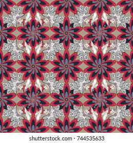 Cute elegant flowers Vector illustration. Seamless pattern with leaves. Background for poster or cover. Decorative floral elements for invitation and postcard design. Figure for textiles.