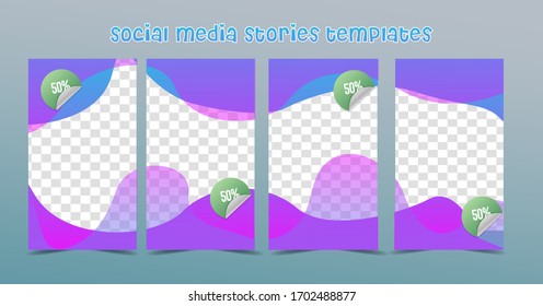 cute elegant instagram stories frame templates with a matching two layer color design. one of which is transparent suitable for online stores specifically girls
