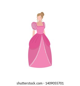 Cute elegant medieval princess, blonde hair girl