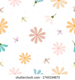 Elegante y elegante flor pastel fondo de patrón sin fisuras para papel de pared, envoltura, diseño de embalaje.

