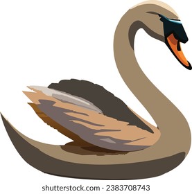 Cute elegant swan vector design 