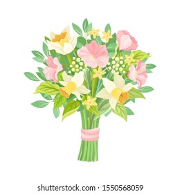 Cute and Elegant Wedding Bouquet Vector Illustration